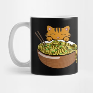 Cute Tiger Eating Ramen Noodles Mug